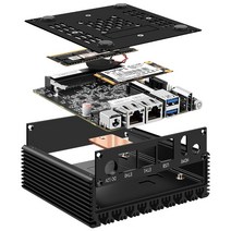 P미니 PC 6W 저전력 인텔 N3050N360 쿼드 코어 스레드 X86 소프트 라우터 2*000M Lan 포트 HD-MI 출력 금속, 03 DDR 8GB SSD 128GB_02 UK, 02 N3160
