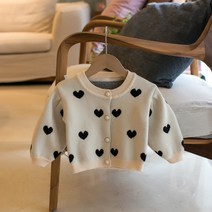 하트 라운드 가디건 여아 데일리 캐주얼 스웨터 봄 가을 겨울 등원룩 어린이집