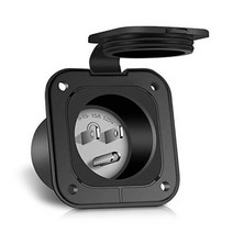 트레일러 카라반 커버 inlet 1875w 125v 15 amp nema 5-15 rv Shore power inlet 방수 커버 트레일러 camper car plug for, 없음