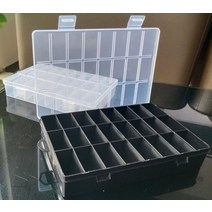 실용적인 24 그리드 구획 플라스틱 보관 상자 보석 귀걸이 비드 나사 홀더 케이스, 검정