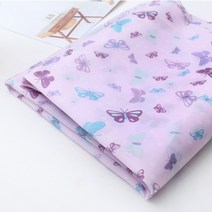 짱패브릭 (2마) 나비라일락다후다안감지 원단 패브릭#, 2마(고정폭 약 110cm*180cm)