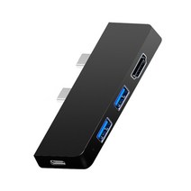 독스테이션 마이크로소프트 서피스 프로 8 용 USB C 어댑터 노트북 PD 충전기 타입-C 타입 멀티 허브 4K H, 02 Black