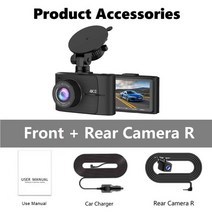 자동차 카메라용 대시 캠 4K GPS 와이파이 24 시간 주차 모니터 전면 및 후면 2 Dvrs 파라 코체 카메라 사모초다 리젝터, [01] D2 Single Camera, [01] No TF Card