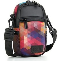 usa Gear 컴팩트 카메라 케이스(사우스웨스트) 소니 사이버샷 캐논 파워샷 엘프 니콘 쿨픽스 등과 호환되는 액세서리 포켓 레인 커버 및 숄더 스트랩이 있는 포인트 앤 슛, 기하학과 검정