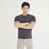 몸좋아보이는 무지 라운드 반팔 티셔츠 어깨 등 넓어보이는 머슬 핏 티