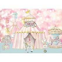 루프 탑 텐트 차량 용 어닝 하드 파스텔 핑크 서커스 생일 배경 회전 목마 큰 여자 베이비 샤워 파티 배너 장식 케이크 테이블 배경, 300cmx200cm, 하늘색