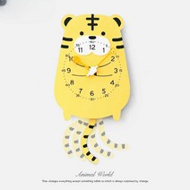 호랑이 어린이 침실 포인트 벽시계 책상 추시계, 젖소