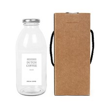 원형 실버캡 밀크티병 500ml + 심플더치커피S 병라벨 스티커 + 박스, 10세트