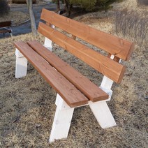 [이베스타] 보급형 벤치의자/등받이/원목/간이/야외, 오크+오크1800mm