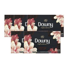 다우니 패브릭 소프트너 건조기시트 90정 Downy Infusions Fabric Softener Dryer Sheets Amber Blossom, 5팩