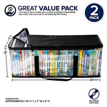 Stock Your Home DVD 보관 가방 (2개 세트) DVD CD .. 정품보장, 2 Pack, Black
