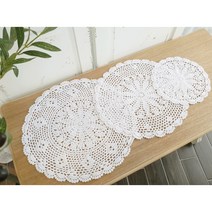 쉐비블랑체 식탁 테이블 뜨개 매트 화분 소품 받침, A중