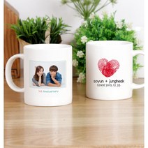 커플디자인3 머그컵 주문 제작 소량 굿즈 어린이집 생일 돌잔치 결혼식 답례품 부모님 생신선물 자취 집들이 신혼 만들기 만원이하 의미있는 이쁜 컵 세트 포토컵 사진컵