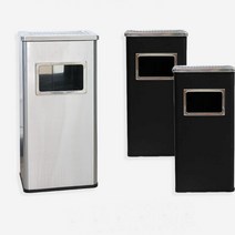 스텐리스 야외 휴지통(대) 블랙 1개, -