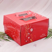 크리스마스 케이크박스 25개 2호 레드 쉬폰케이크상자, 크리스마스 쉬폰 케이스박스 2호 25개