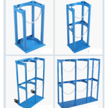 가스통거치대 4단 안전 보관 용품 건설현장 보관대 질소통 스탠드형 고정 장치 현장 병원 고정형, 흰색 40L 더블 보틀 - 지름 27cm