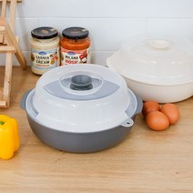 다용도 계란찜 밥 전자렌지용기 전자렌지용 찜기 덮개 대형, 그레이