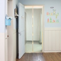 문 모기장 아이보리 90cm 탈부착방충망 자석모기장 붙이는방충망 방문모기장 셀프방충망 미니모기장 모기장원단, 상세페이지 참조