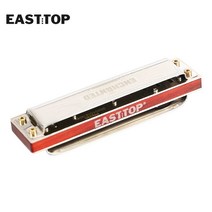 저스트앳 EASTTOP PRO30 10 홀 블루스 표준 뉴 메타리얼 디자인 우드 빗 하모니카 전문 악기, [04] C