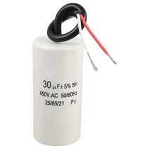 2 유선 코드 30UF 450VAC 50 / 60Hz CBB60 모터 시작 커패시터, 하나, 하얀색과 검은 색