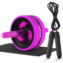 ab슬라이드 휠 롤아웃 롤러 슬라이더 복근 뱃살빼는 운동기구 wheel roller with mat no noise 2 in 1 rolleramp jump rope 근육 복부, 밧줄이 달린 보라색