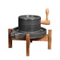 전통 멧돌 맷돌 두부 가정용 돌절구 옛날 분쇄기 두유 콩 갈기 수동, 업그레이드20x30+나무손잡이가빠지지않음