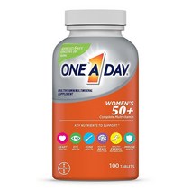 One A Day 50대 여성용 멀티비타민 비타민 C D E 아연 칼슘 함유, 100 Count (Pack of 1)