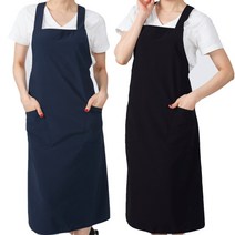 웰컴가운 AE26LL 롱 앞치마 서빙 커피숍 바리스타 카페용 학원, AE26LL_검정