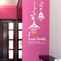 [여로] SWEET LOVELY 월데코스티커 화이트 아트월 홈데코 원룸 욕실 스위치 벽지 인테리어 캐릭터 시트지