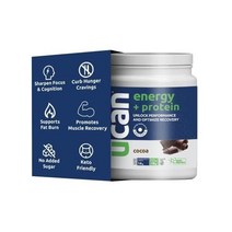 UCAN 에너지 + 유청 단백질 분말 부스트 포함 1인분당 19g 케토 설탕 무첨가 코코아 맛 12인분