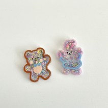 스팽글 곰돌이 테디베어 토끼 레빗 가방 에코백 그립톡 만들기 붙이기 diy 부자재, 단품곰돌이