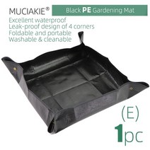 planting mat pvc pe gardening repotting mat square 방수 접이식 이식 tarp flower potting pad 실내 제거 흙, 블랙 - 페, 50x50cm