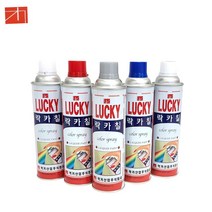 럭키 락카 스프레이 페인트 건축용 방청코팅제 목재 철재 공예 산업현장 가정 420L, 흑색305