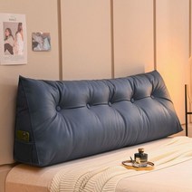 침대헤드쿠션대형 헤드 헤드쿠션 등받이쿠션대형 헤드쿠션 헤드커버 쿠션 쿠션 쿠션 옆 베개 매트 무세척 천 소프트 백 방수 큰 더블 침실 60-200CM 독서 수면, 파란색 매트