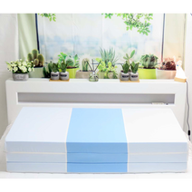 SEJEL.F (세젤에프) 3단 폴리 접이식 매트리스 고밀도 HR스펀지 수면매트 화이트 & 블루 7.5CM, 퍼플 & 브라운