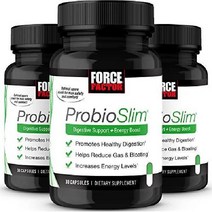 Force Factor ProbioSlim 2팩 프로바이오틱스 녹차 추출물 보충제 소화기 건강 60캡슐, 30.0인분 (3팩)