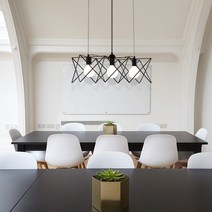 모든조명 작은별 3등 펜던트 식탁등 인테리어조명, 블랙