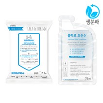 물따로 친환경 생분해 신생아물티슈 오리지날 휴대용 (12매12set), 단품