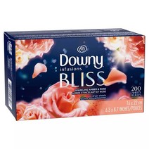 미국내수용 다우니 인퓨전 블리스 건조기시트 스파클링 엠버 & 로즈향/Downy Amber Blossom Dryer Sheets, 200개입