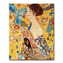 DIY 캔버스페인팅 명화그리기 액자 그림 세트 유화 -인물 40x50, F48_클림트의 부채를 든 여인