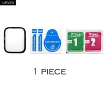 URVOI-애플 워치용 강화 유리 화면 보호기 울트라 시리즈 8 7 6 SE 5 4321 하드 커브 클리어 3D iWatch 렌즈 45 49mm, 1 piece_44mm Series 4 5 6 SE