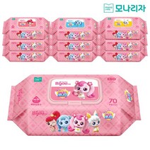 모나리자 캐치! 티니핑 물티슈 캡형 70매 x 10입, 단일옵션