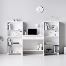 미니룸 낮은책장 기본서랍 학생책상 E세트, 화이트_DSAET005WXE