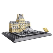 세계 랜드마크 건축물 블럭 프랑스 루브르 박물관 821pcs 레고호환 블럭 받침 포함 풀박