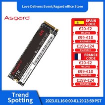 sshd ssd250gb ssd Asgard AN3.0 M.2 NVMe 512GB 1T PCIe3.0 X4 SSD 내장형 하드 디스크 m2 2280 (노트북, 02 AN 3.0 1TB, 한개옵션1, 02 AN 3.0 1TB