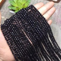 천연 흑색 토르말린 스피넬 반제품 전기석 천연 수정 팔찌 DIY