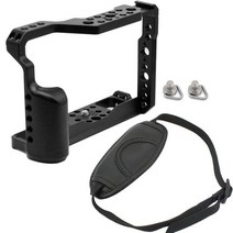셀프촬영 브이로그 SONY a6500/a6400 용 알루미늄 카메라 케이지 Canon EOS M50 XT-2 XT3 SLR 퀵 릴리스 플레이트 마운트 케이스 손목 밴드 스트랩, [02] for Fujifilm XT2 XT3, 1개