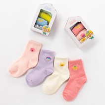 [워나몰] 뽀로로 하우스 아동 양말 4족 선물세트