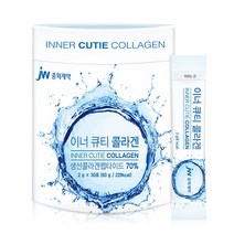 JW중외제약 이너큐티 저분자 피쉬콜라겐 분말 가루 보습효과 피부재생 엘라스틴 펩타이드 피부영양제 30포, 1개, 2gx30포