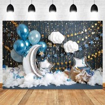 포토월 신생아 사진 배경 첫 번째 생일 파티 장식 소녀 남아 풍선 텐트 인테리어 Ph, Vinyl 60x40cm+NWH10281